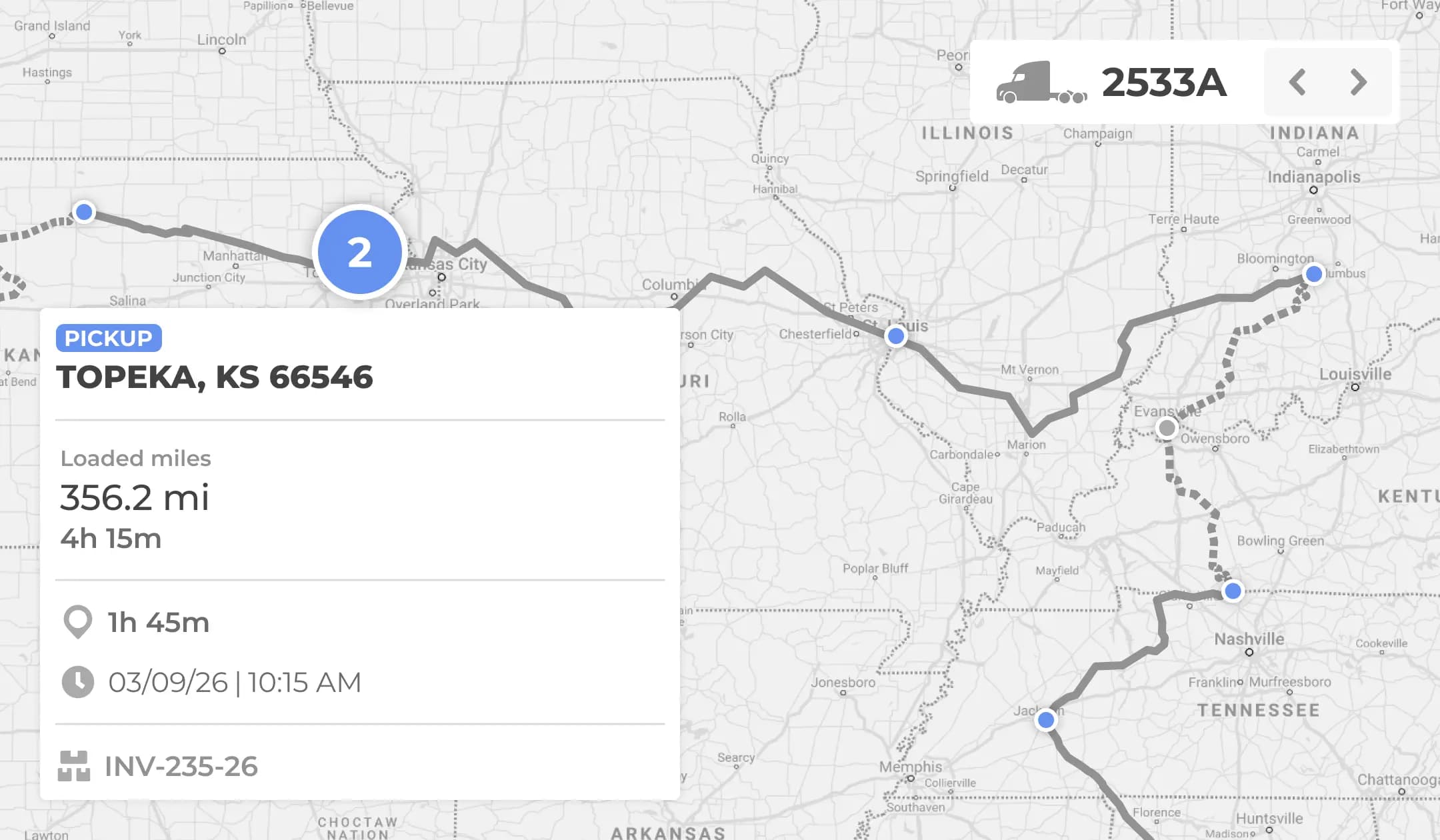 Miles and mileage overview with route metrics, stops, and IFTA-ready logs.
